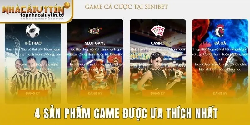 4 sản phẩm game được ưa thích nhất