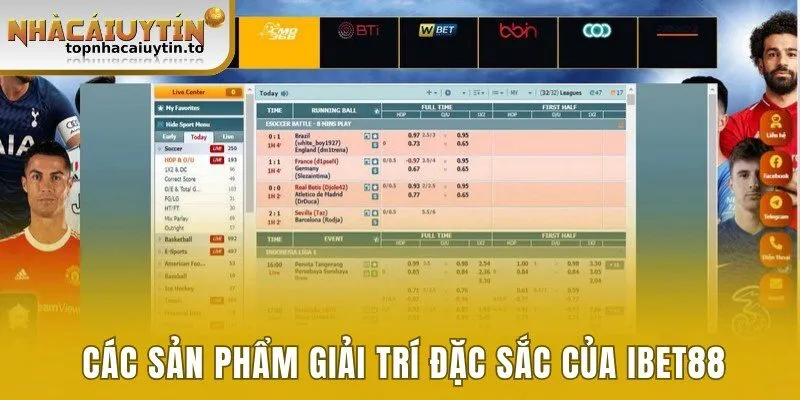 Các sản phẩm giải trí đặc sắc của Ibet88