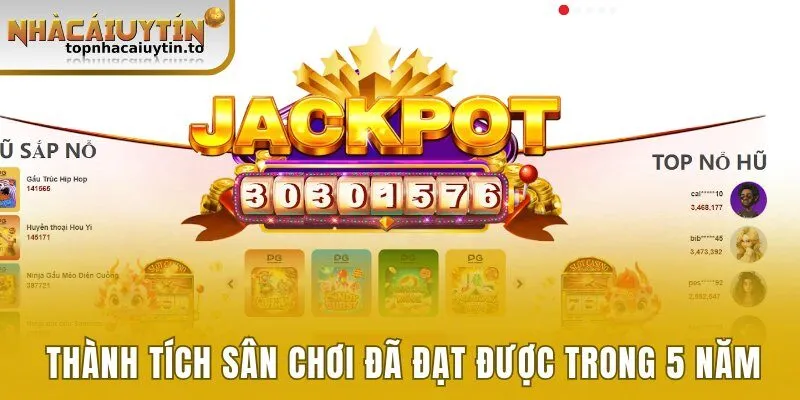 Thành tích mà sân chơi đã đạt được trong 5 năm