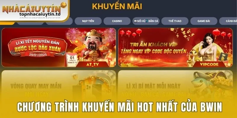 Top 4 chương trình khuyến mãi hot nhất của Bwin