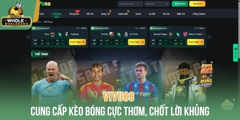 Vivu88 cung cấp kèo bóng cực thơm, chốt lời khủng