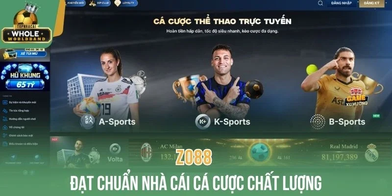 Zo88 đạt chuẩn nhà cái cá cược chất lượng